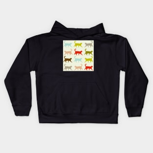 Autumn Cats in Vintage Colours in Repeat Pattern Kids Hoodie